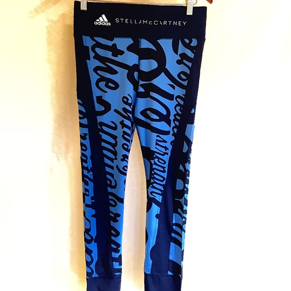 Adidas Stella McCartney Blue Leggings Size M - Picture 1 of 6